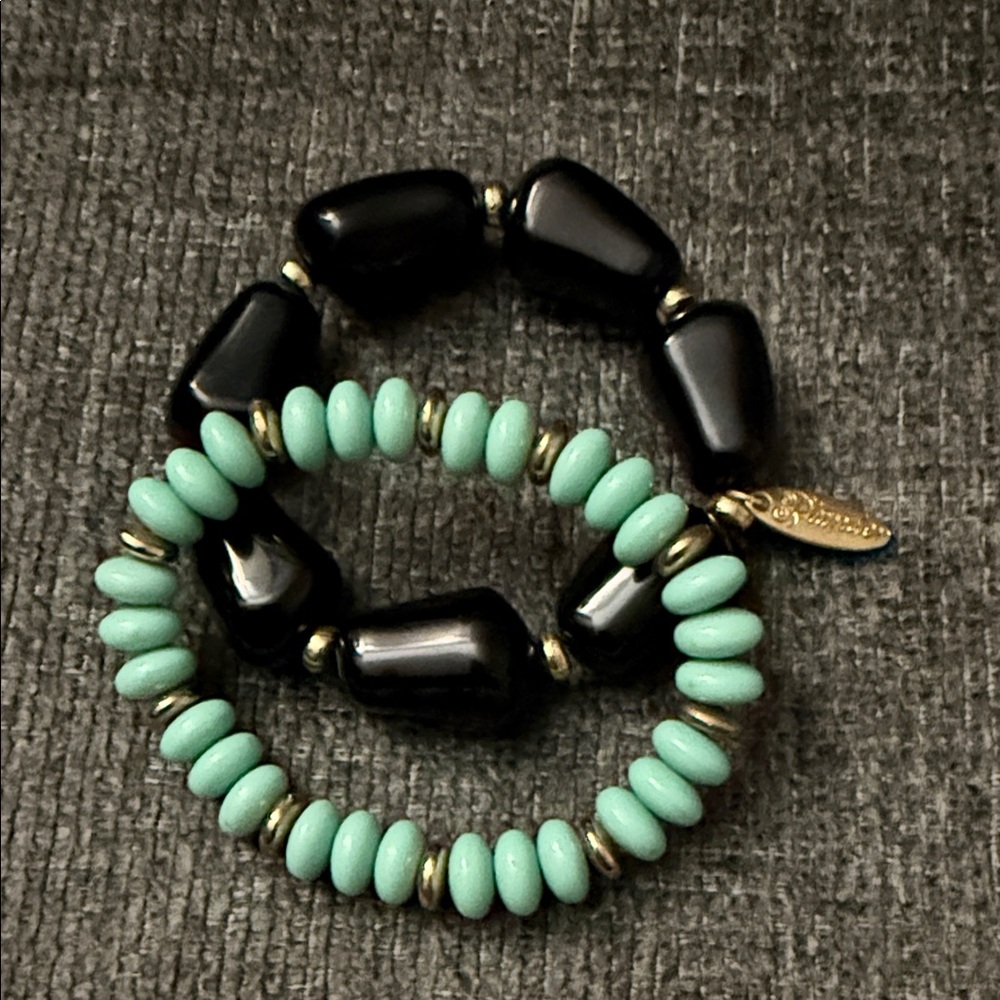 Plunder Black and Turquoise Bracelet Duo